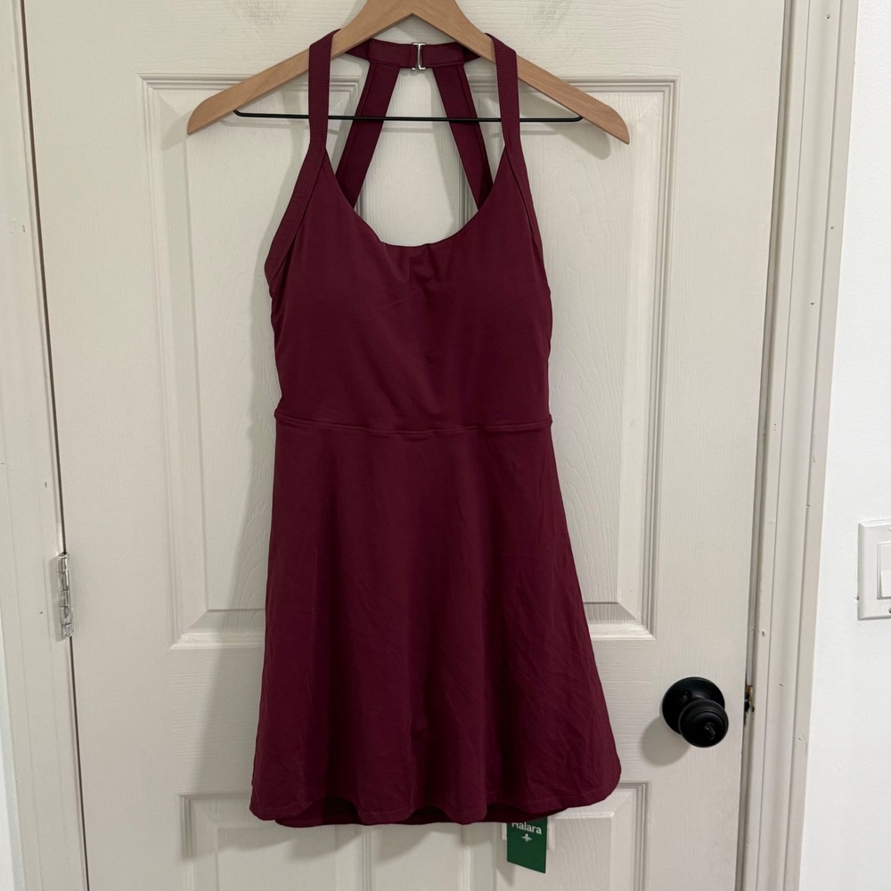 HALARA Burgundy Strappy Mini Dress